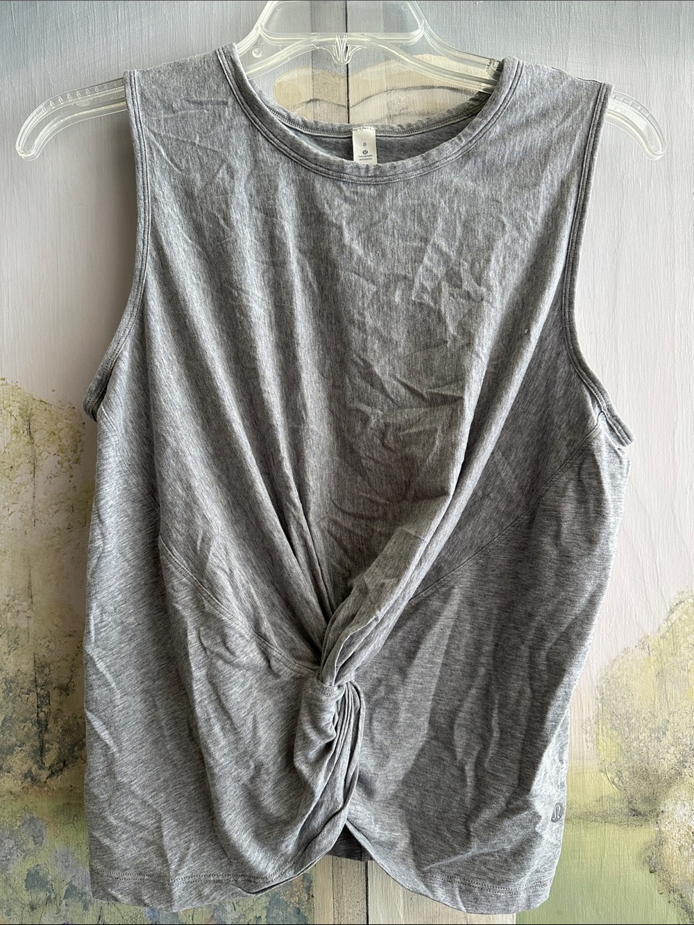 Lululemon Women's Gray Twist-Front Sleeveless Top